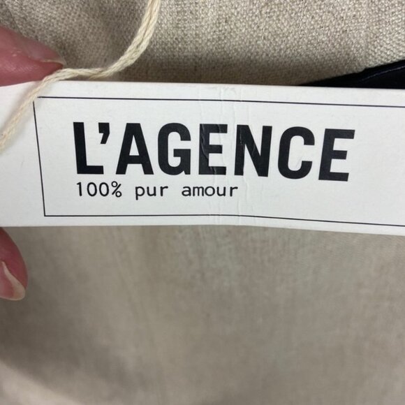 NWT L'Agence Linen Faux Leather Trim Skirt Size 4 New With Tags Lightweight Mini - Picture 6 of 11